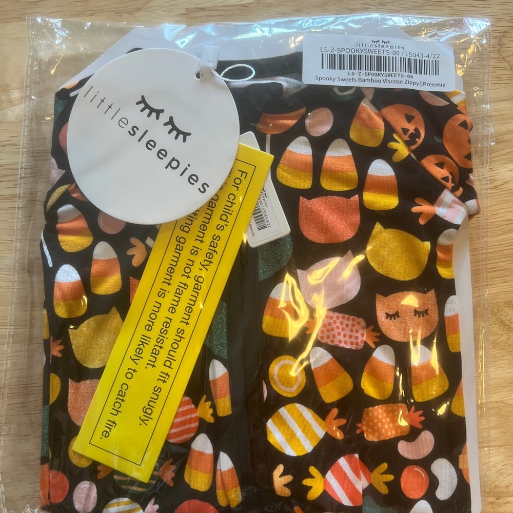 Little Sleepies Bamboo Zippy Spooky treats Limited Print Preemie Size